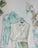 Ensemble 2p avec jupe blue a fleure